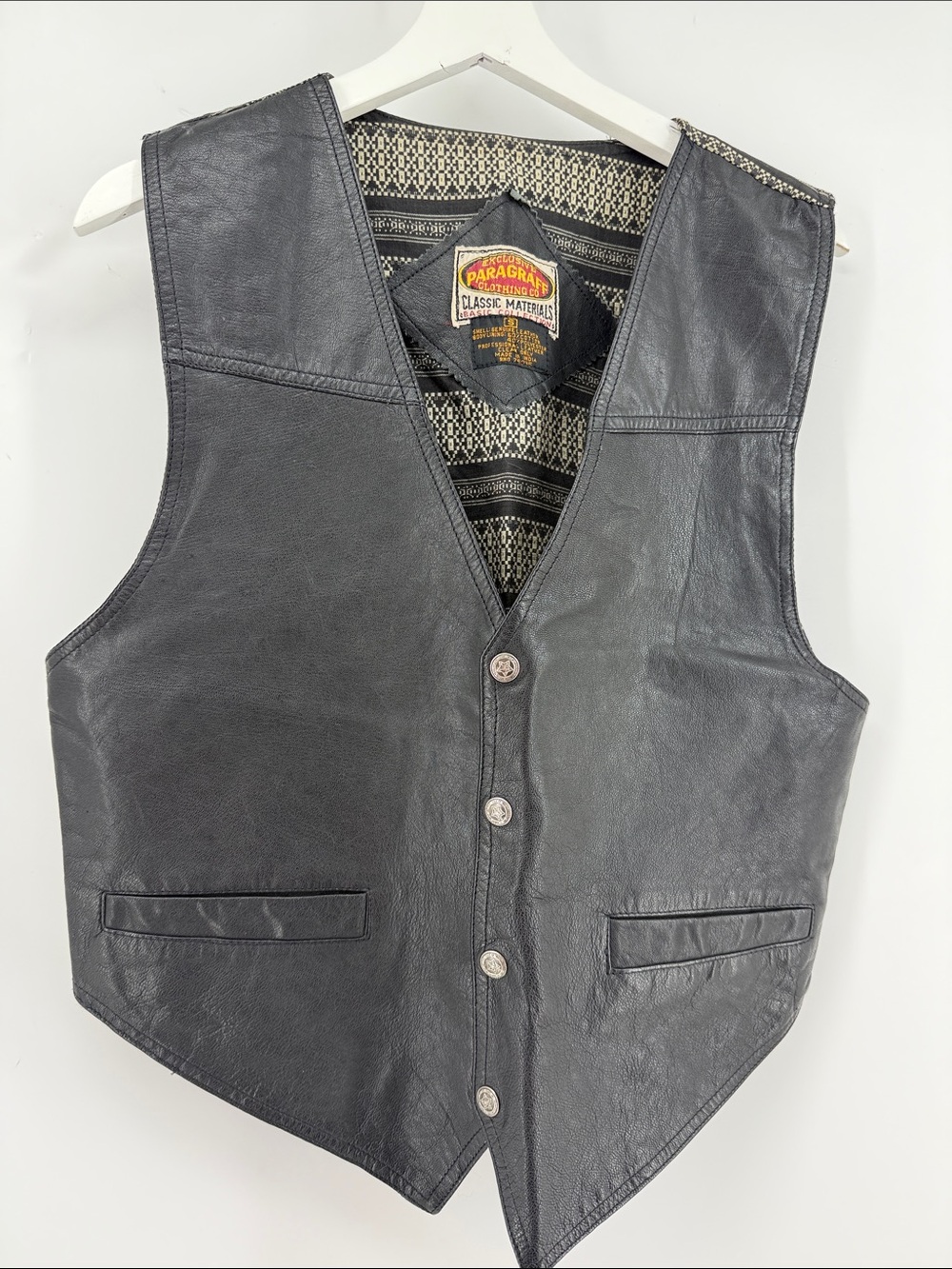 PARAGRAFF Men's Black Leather Vest